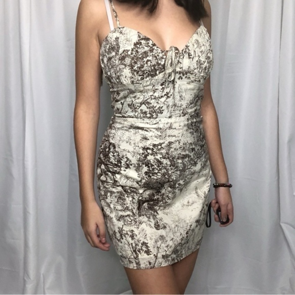 Cotton Candy Cream and Brown Mini Dress